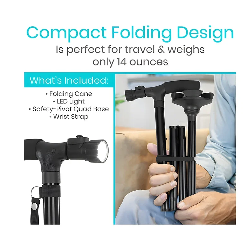 Folding Walking Cane with LED Light