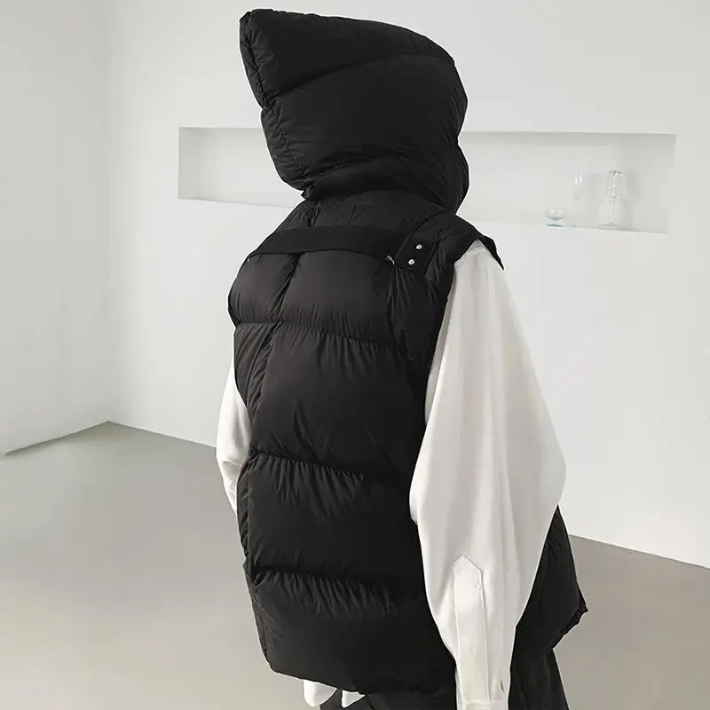 Owen Seak Women Down Vest Jackets Bread Gothic Clothing Trench Winter Dust Windbreaker Black White Coats