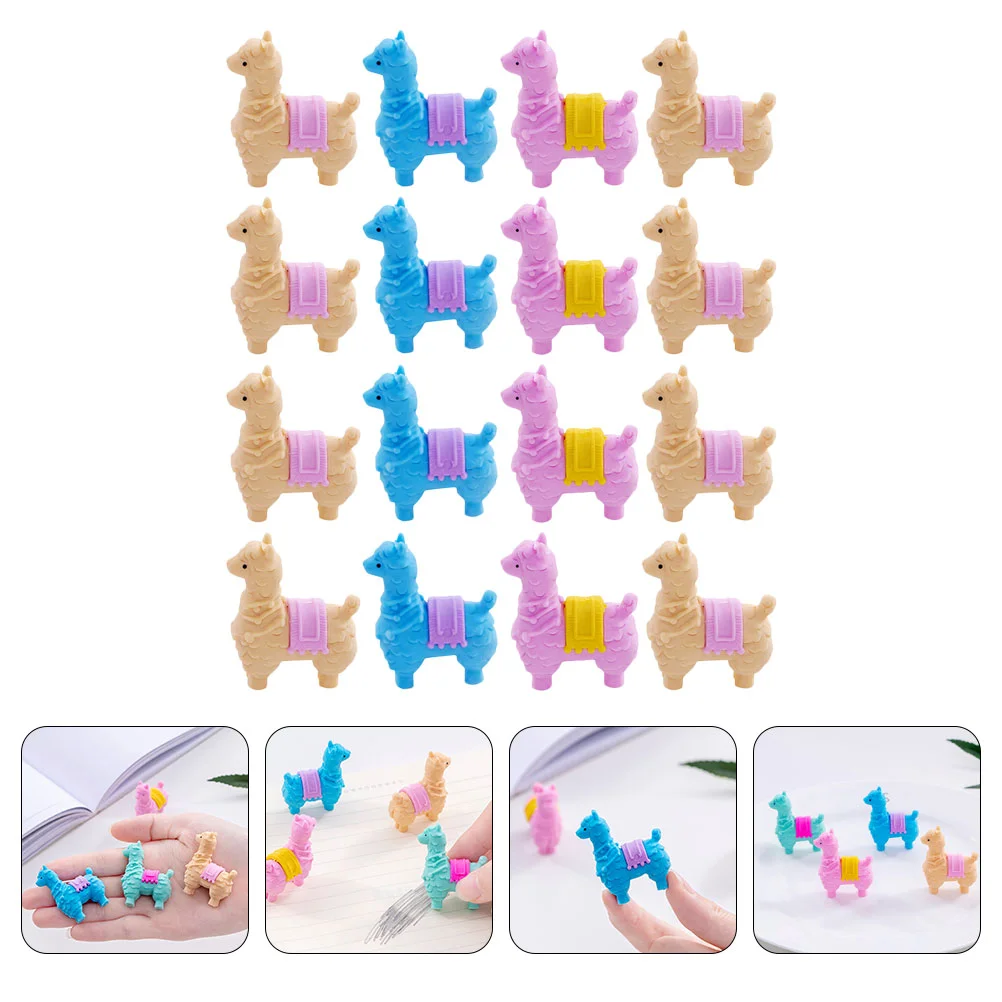 16 Pcs Eraser Children Gift Toddler Rubber Painting Room Decor The Mini Alpaca Kindergarten Erasers for Kids