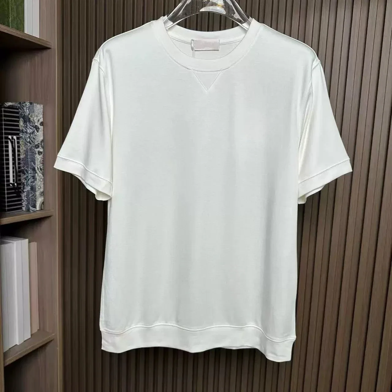 Italian BC Old Money Style Men's Egyptian Cotton Solid Color Short Sleeve Casual T-Shirt