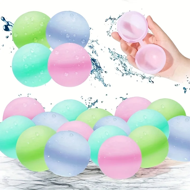 Silicone Reusable Water Balloons Set Quick Fill Self-Sealing 6/12/18/24 Pieces for Outdoor Summer Swimming Pool Fun Toy Water Ba
