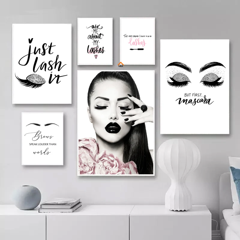 Beauty Salon Eyelash Extension Lash Guide Poster Decorative Paintings Canvas Wall Art Brow Artist Designer Technician Room Decor