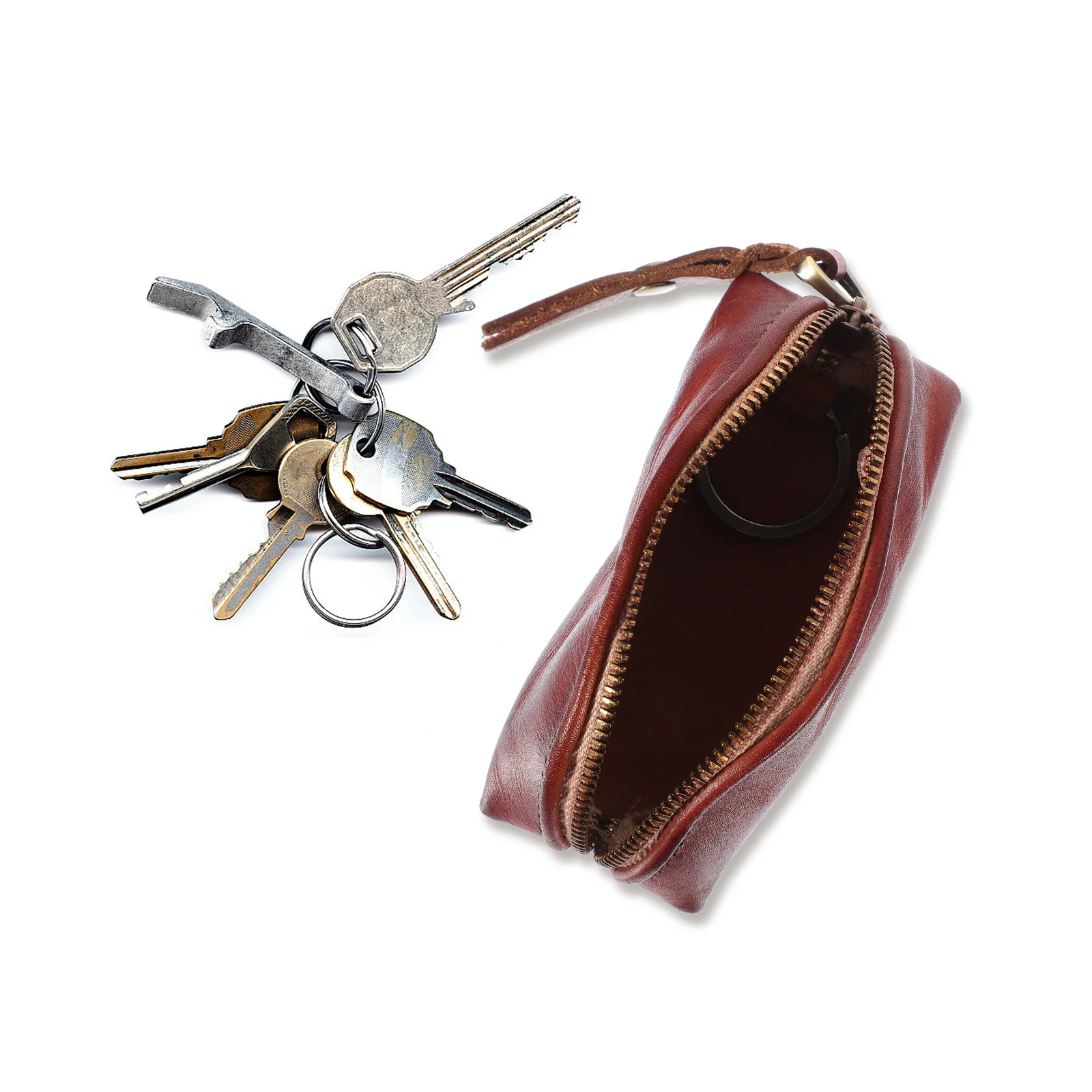 

Vintage Key Pouch Car Key Bag Durable Portable Organizer Storage Case Protector for Keys Cards Cables Rings