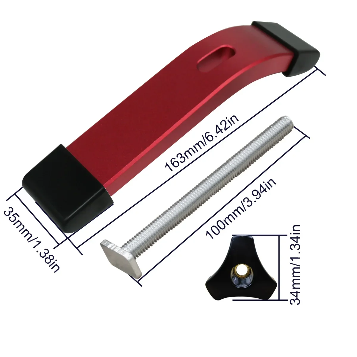1 Buah Penjepit T-Track Multi-alat untuk Pertukangan Kayu, Penjepit Meja Gergaji, Penjepit Rel T-Track, Penjepit Router dari Paduan Aluminium