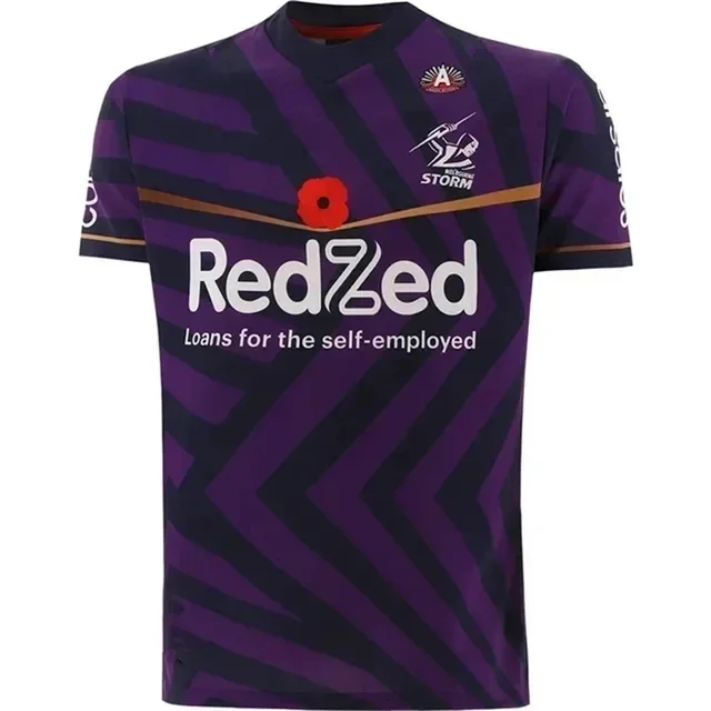 2024 Melbourne Storm Anzac Rugby Jersey - Men's Size:S-5XL（Print Custom Name Number）