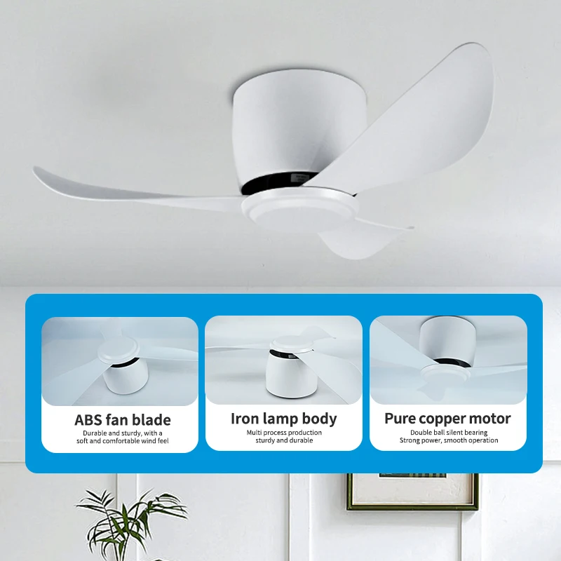 مروحة سقف 30 بوصة، بدون ضوء، غرفة نوم، دراسة، مروحة سقف مع ضوء، مروحة كهربائية منزلية صامتة، ضوء معلق، 110 فولت 220 فولت #6