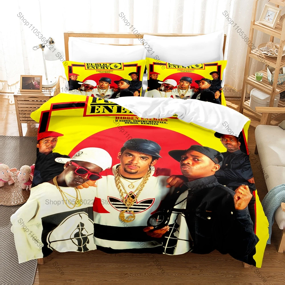 Personality Public Enemy Music Band Pattern New Bedding Sets Duvet Cover With Pillowcase Comfortable Bedroom Decoration