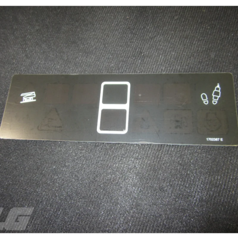 1702387 JLG Part Decal For Platform Light Panel Dispiay