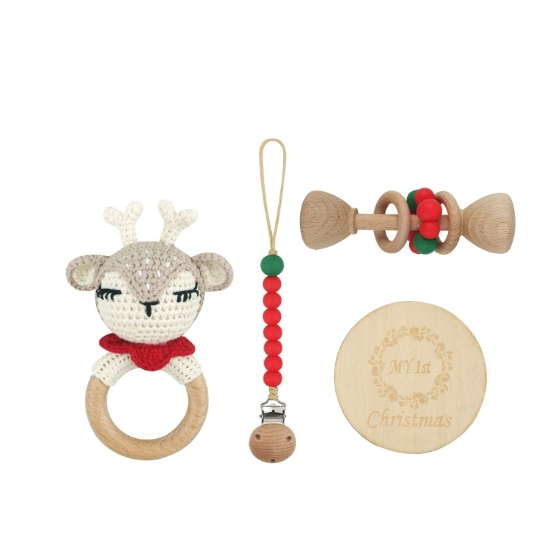 

Деревянная игрушка для развития мелкой моторики, 4 упаковки, зажим для соски