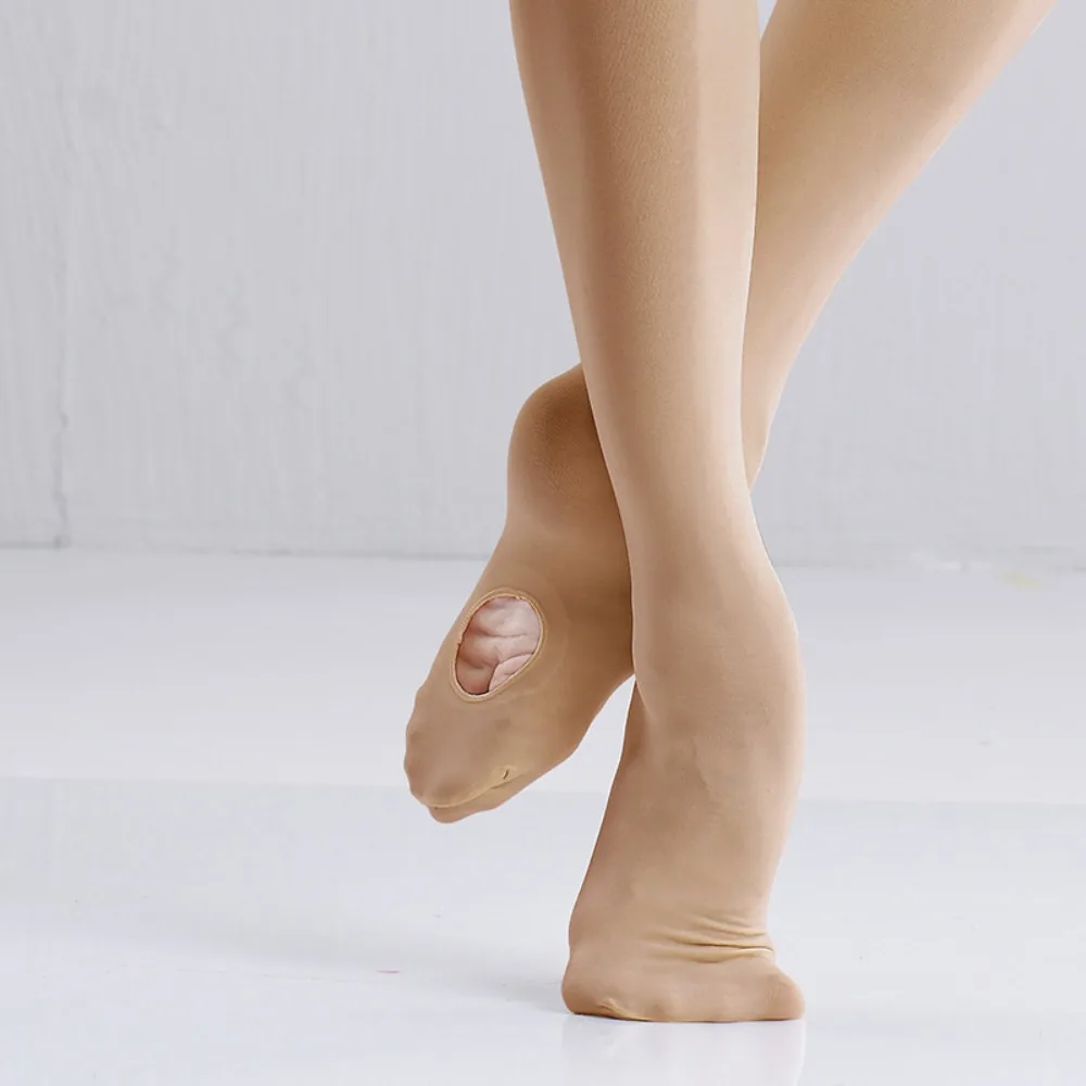 New White Ballet Tights 60D Nude Dance Stockings with Hole Convertible Ballet Leggings for Girls
