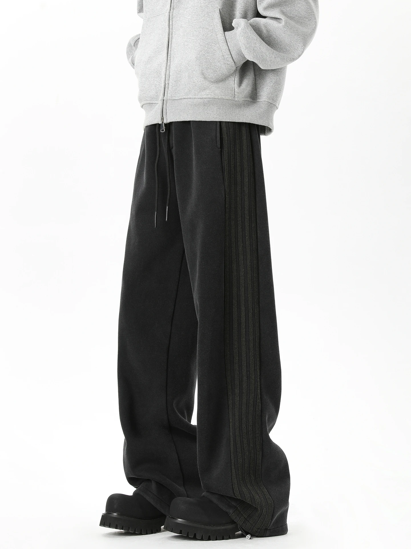 

Wukong Has Goods American Retro Striped Waed Straight Leg Casual Pants Men Trendy Loose Match All Wide Leg Casual Pants