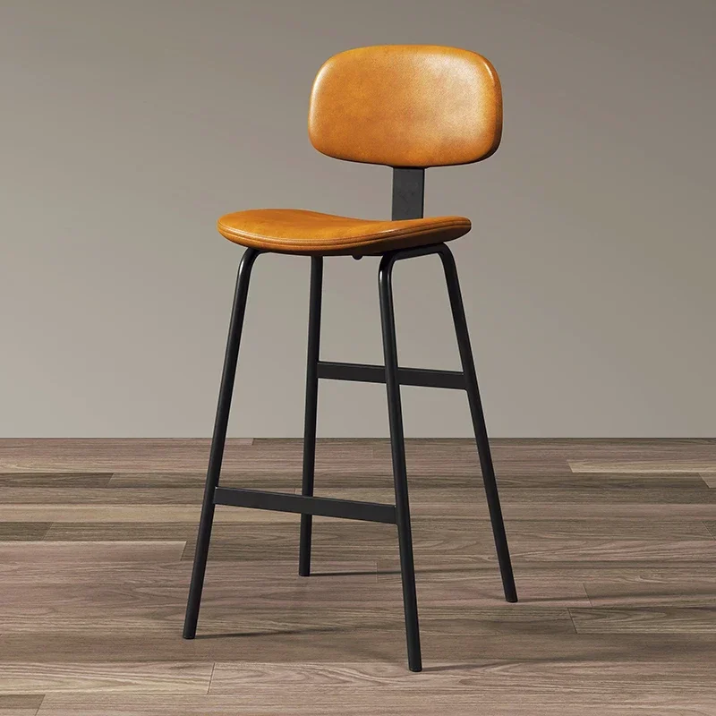 Modern Round Luxury Bar Chair Leather Kitchen Stool Throne Library Nordic Designer Vanity Bancos Para Barra De Cocina Furniture