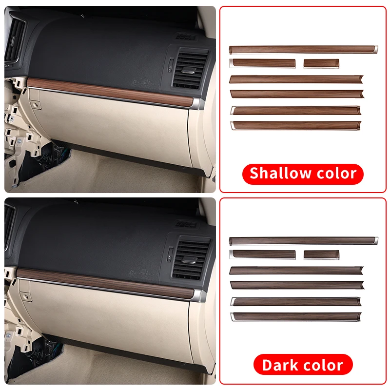 For Toyota Land Cruiser J200 2008-2021 Peach wood replacement Door panel trim + central control trim LC 200 Interior Accessories