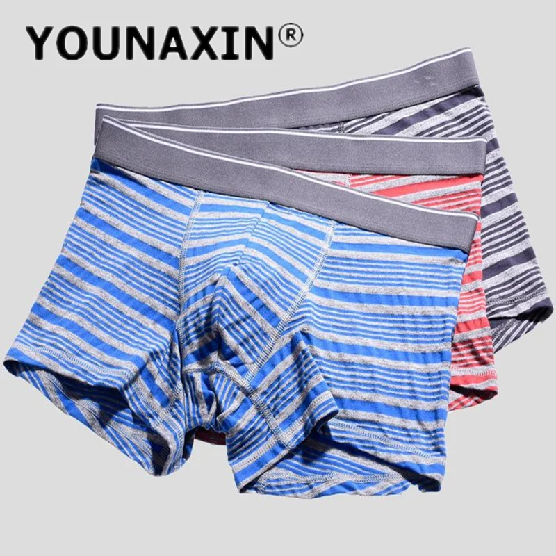 

3 Pcs Men Big Size Boxers Briefs Panties Underpants Undies Knickers Boy Underwear Lingerie Stripe Shorts M L XL 2XL 3XL 4XL