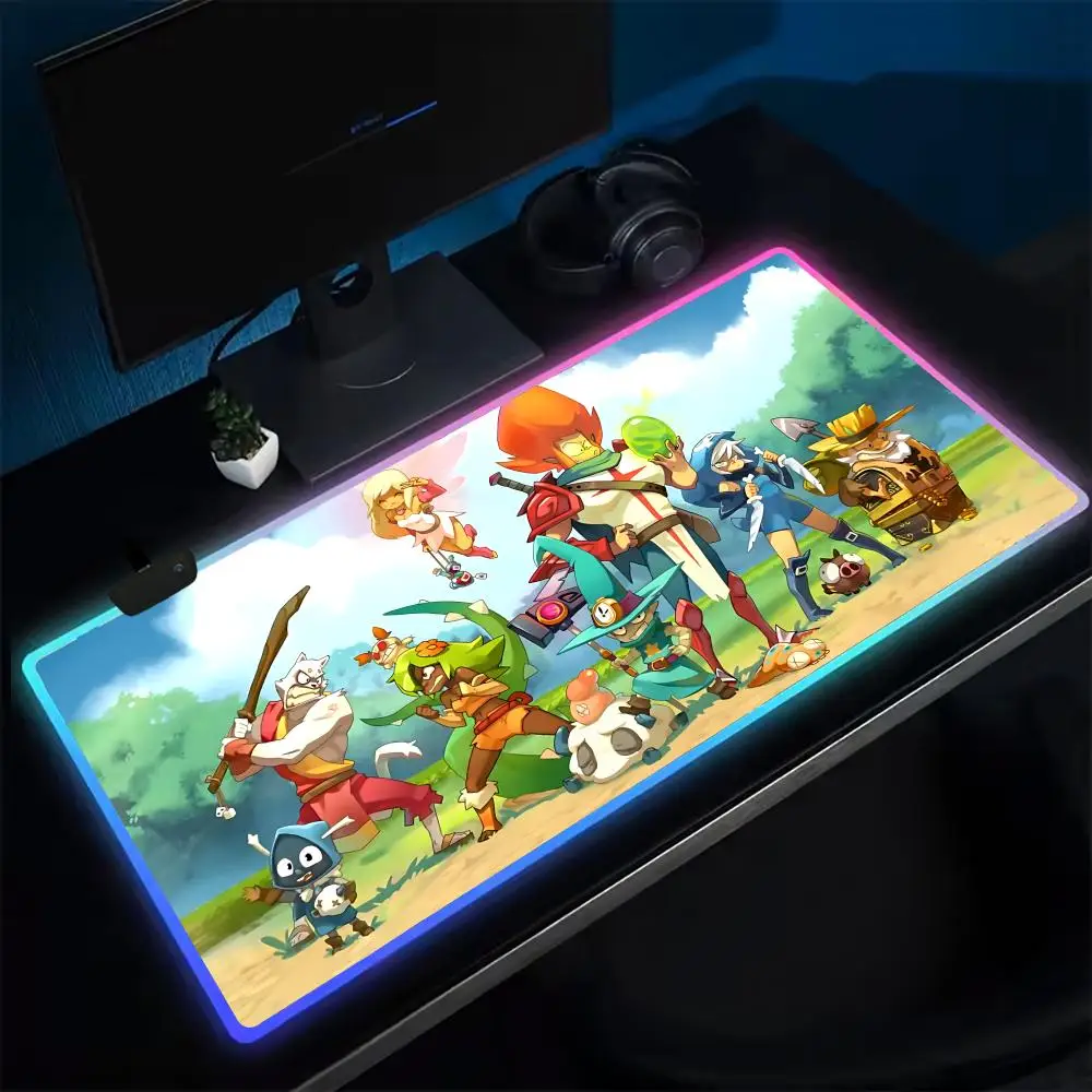 15-Gamer D-DOFUS Mouse Pad Anime Gaming Mouse Pad LED Table Pads Backlit Rubber Desktop XXL Mousepad RGB Desk Mats