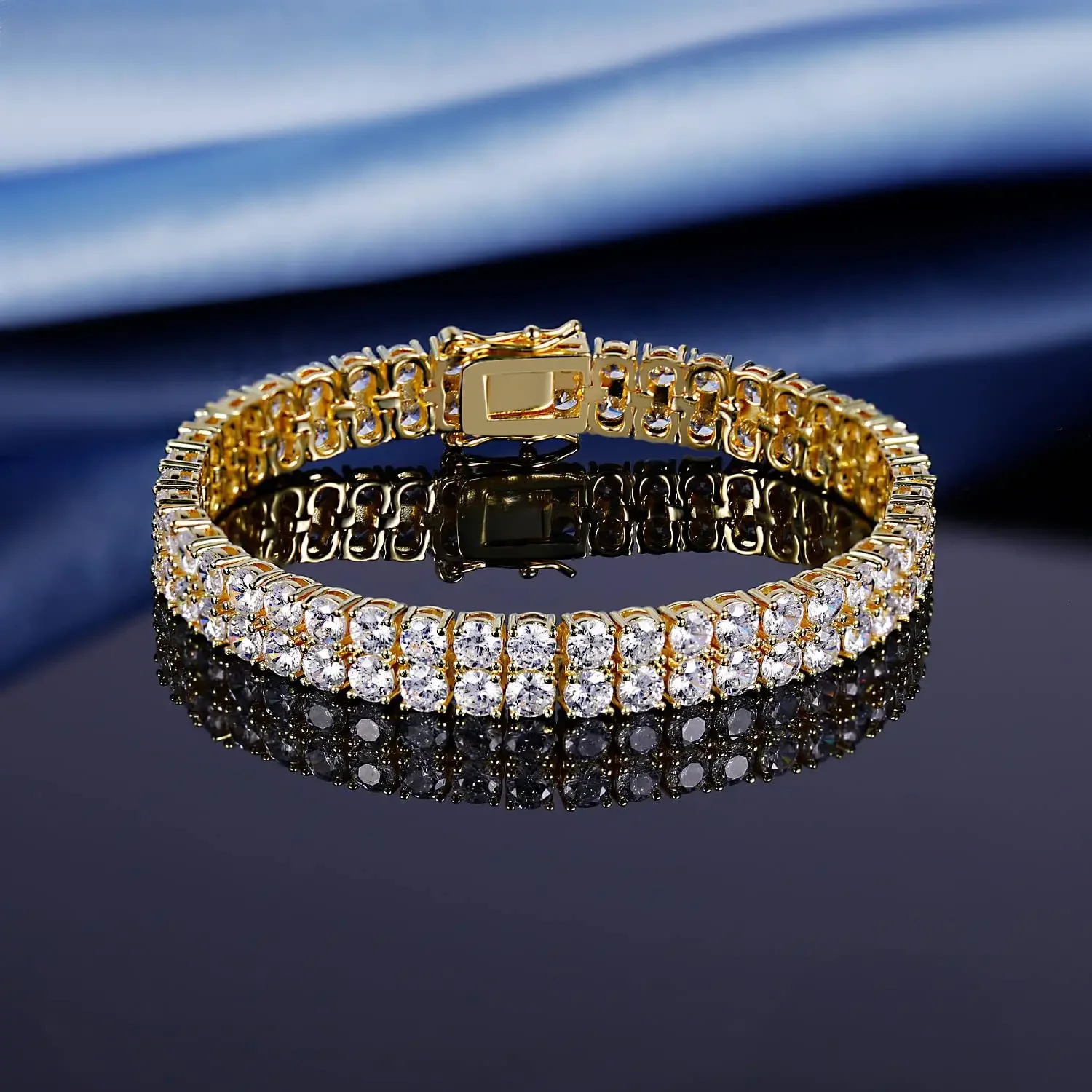 

CHKAWOCI Hip Hop 3MM zircon tennis bracelet Valentine's Day gift double light luxury dinner wedding accessories