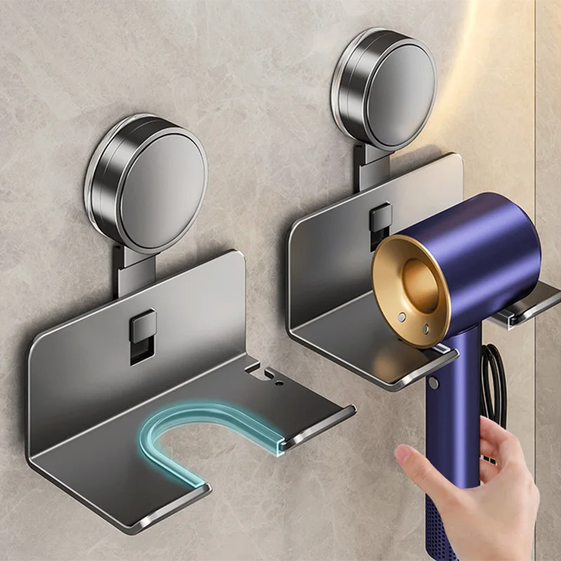 

Suction Cup Hair Dryer Holder Wall Mounted Rack Self Adhesive for Dyson Hairdryer Stand Cradle Hand Free Hanger Bathroom Shelves