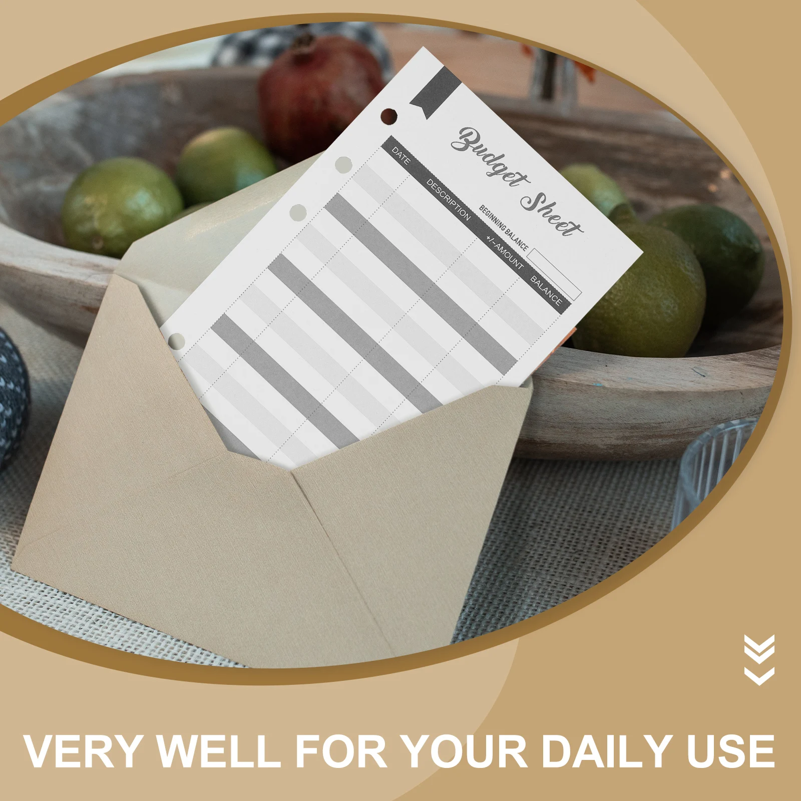 

60 Pcs Budget Card Cash Binder Refill Daily Planner Inserts Portable Envelope Sheets Paper Supply Household Tracker