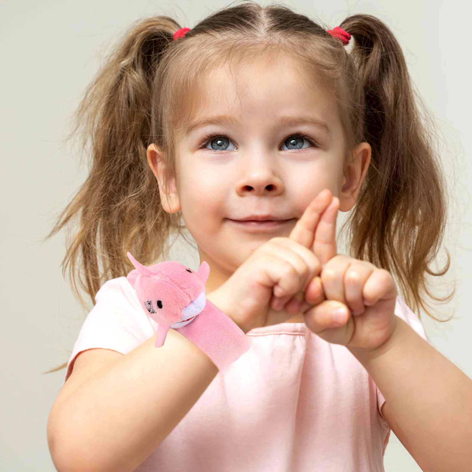 2 Pcs Plush Ring Slap Bracelets for Kids Bands Halloween Toys Snap Animal Bulk Papa Circle Cartoon