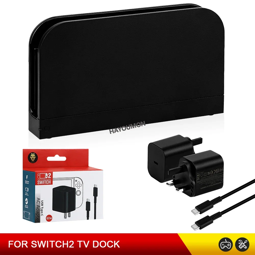 2-in-1 NEUE TV-Dockingstation für NS Switch 2, Ladedock HDMI-kompatibel für Switch 2, TV-Dockingstation Ladestation mit schnellem AC-Adapter