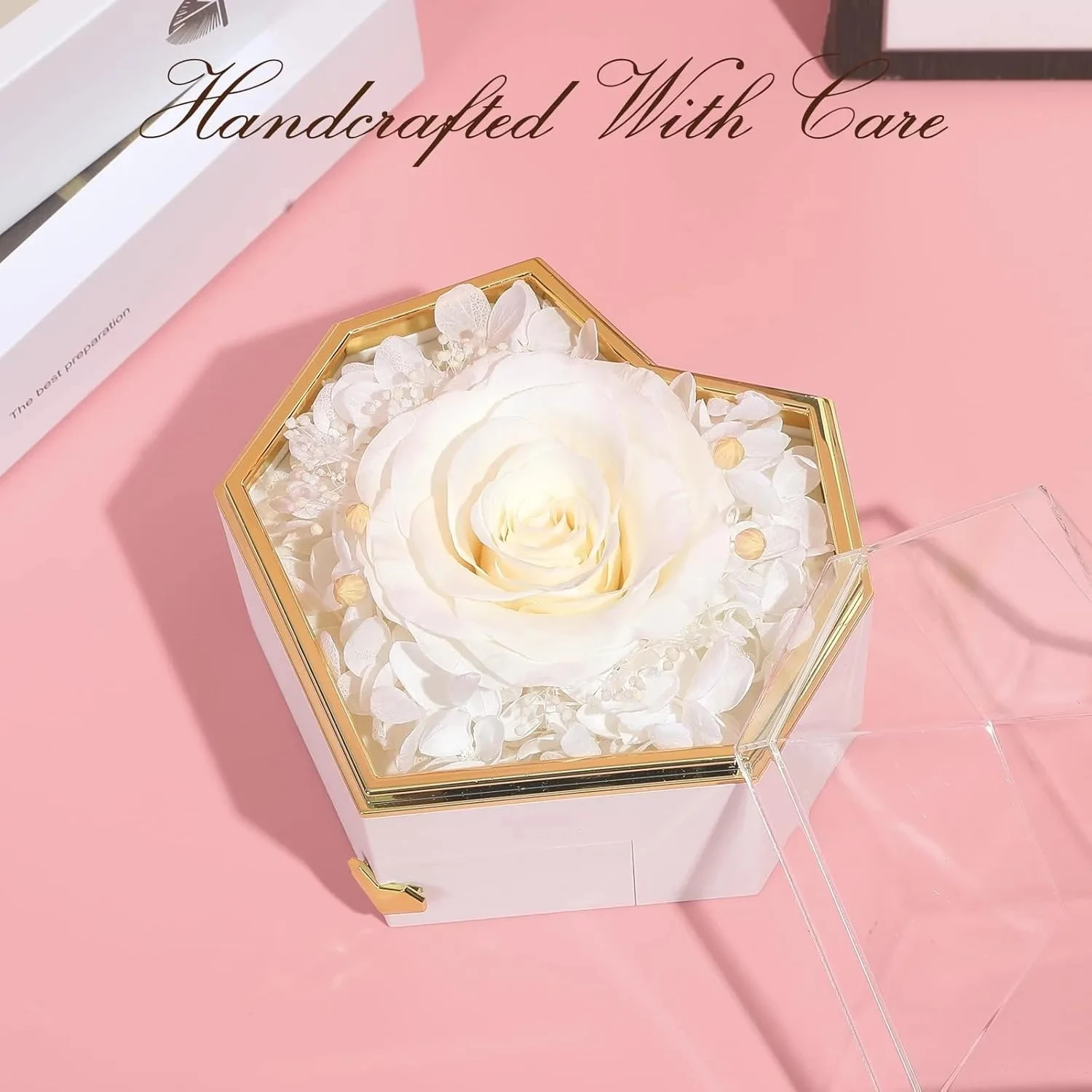 Herz und Schwert Halsketten-Set Rosen-Schmuck Geschenkbox EDELSTAHL Kristall Paar-Halsketten Muttertag Geschenkideen für Frauen – Detail 5