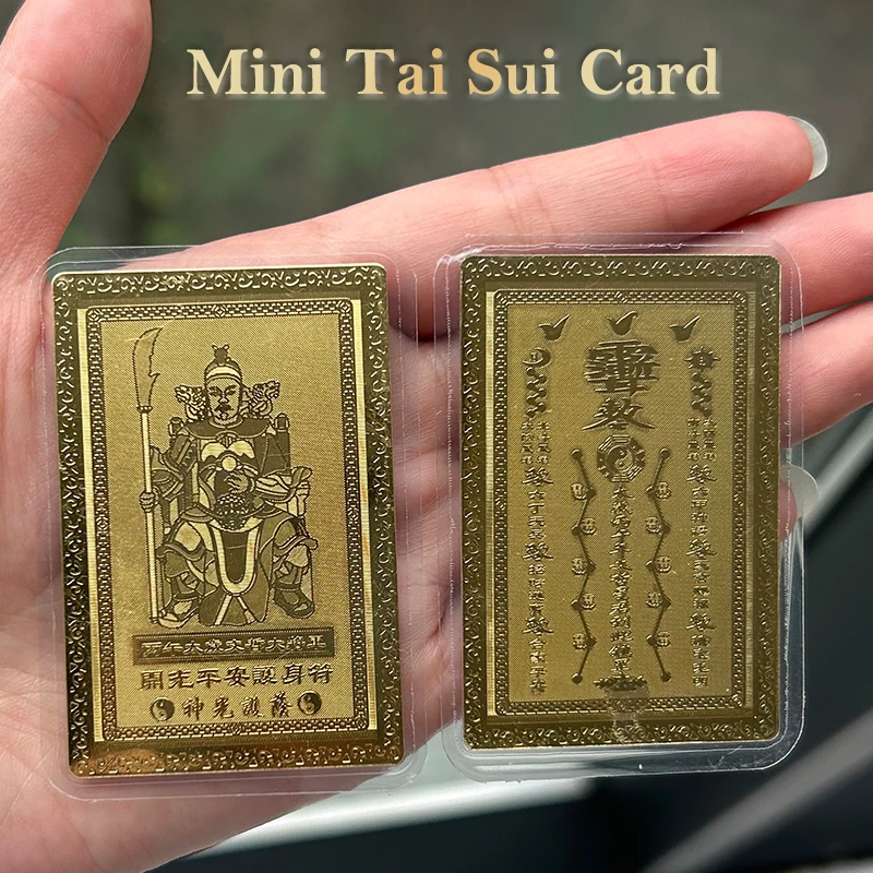 2026 Mini Tai Sui Card Horse Year Feng Shui Blessing Card Amulet Safety Health Wealth Portable Statue Protective Gift Home Decor