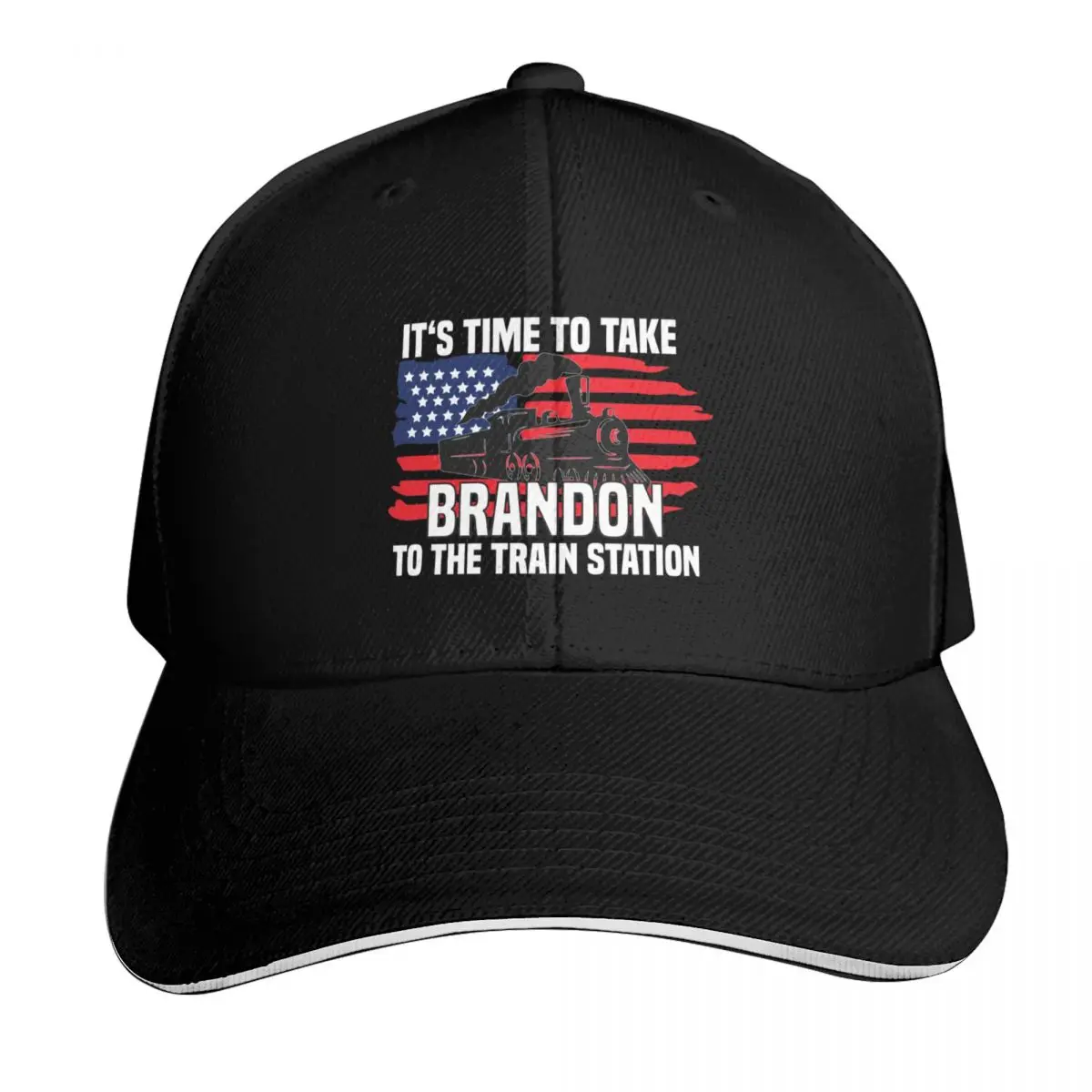 It's Time To Take Brandon To The Train Station America Flag Baseball Cap Men Women Casual Summer Sport Sun Cap