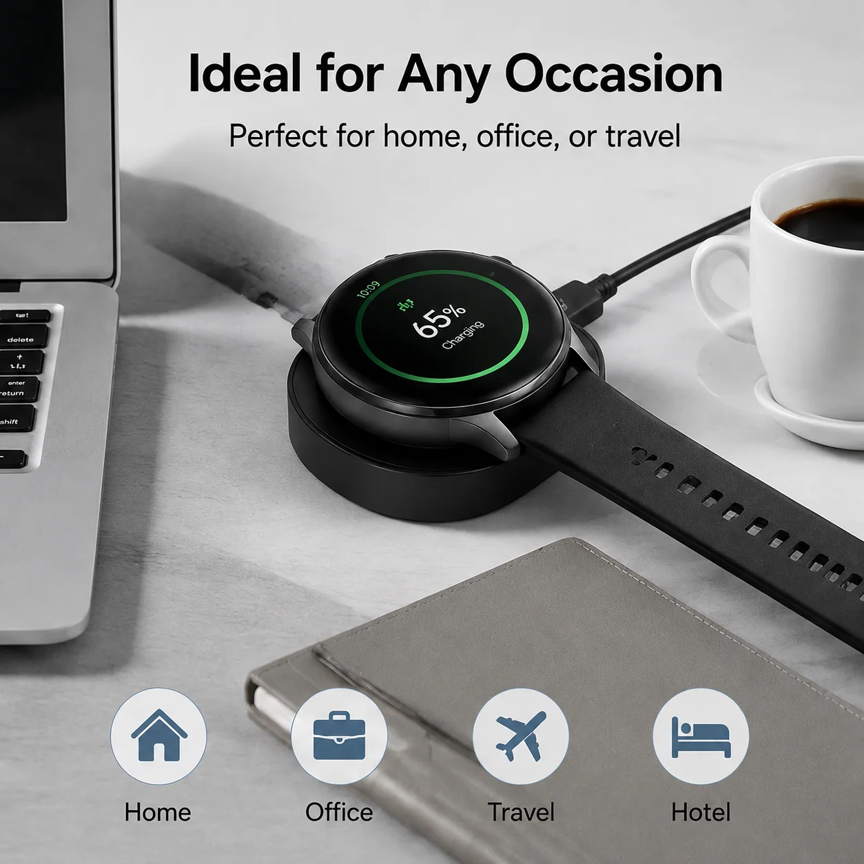 Carregador para Smartwatch: Base de Carregamento Magnética com Cabo para Amazfit Balance A2286 / Balance 2 A2429 / T-Rex 3