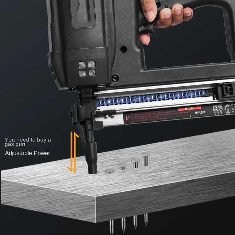 Multifunction Lithium Battery Gas Nailer, Cordless Gas Nail Gun for Concrete Steel, Water & Electrical Trunking Framing