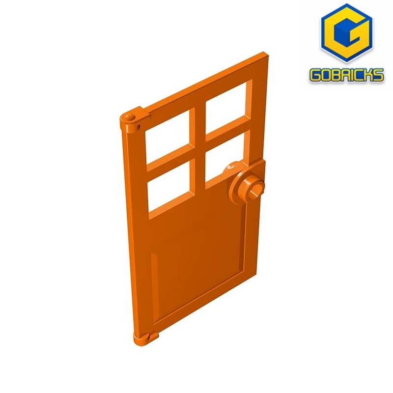 Gobricks GDS-876  Door 1 x 4 x 6 with 4 Panes and Stud Handle compatible with lego 60623 Educational Building Blocks Tech DIY