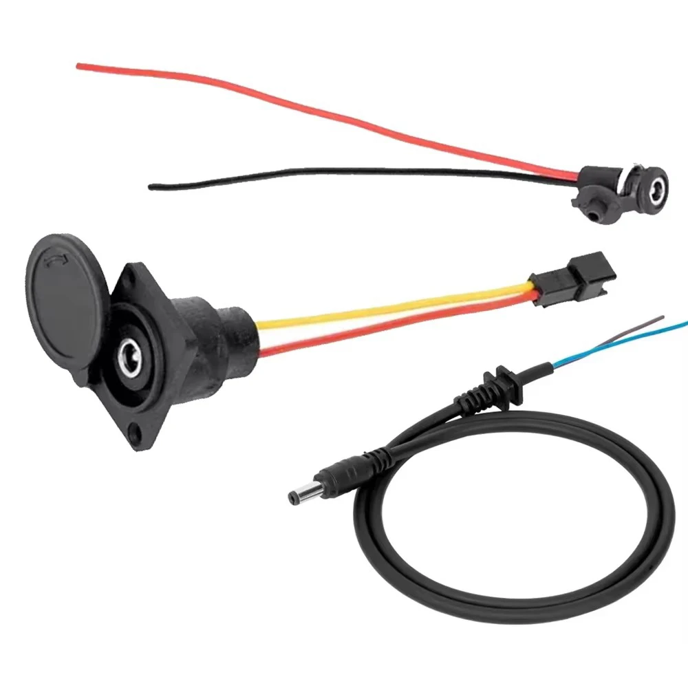 Charging Head Lithium Battery Output Line 36V/48V Dc2.1/2.5 Charger Plug Socket Round Male and Female Base for Electric Bicycle