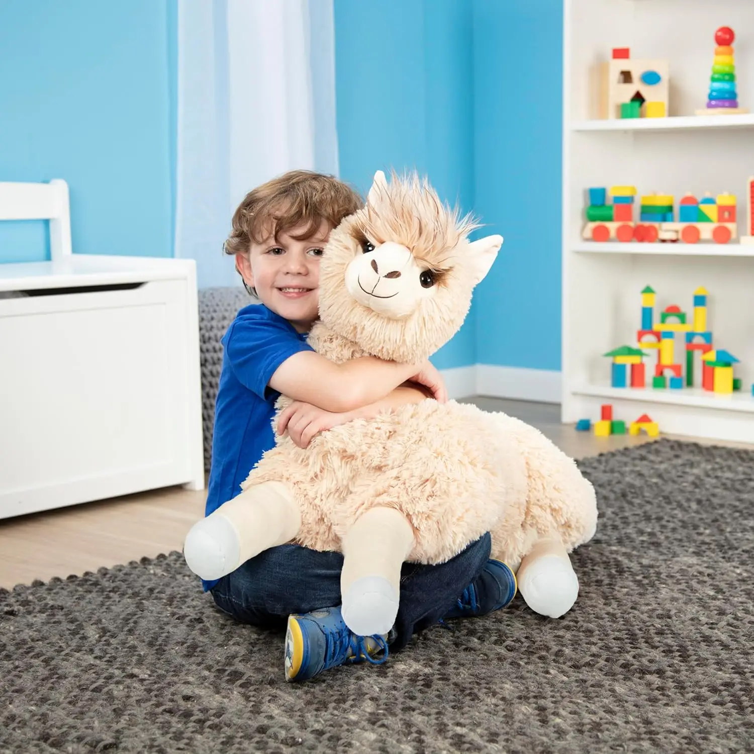 Jumbo-Size Llama Plush Stuffed Animal Toy, 26 Inches Tall