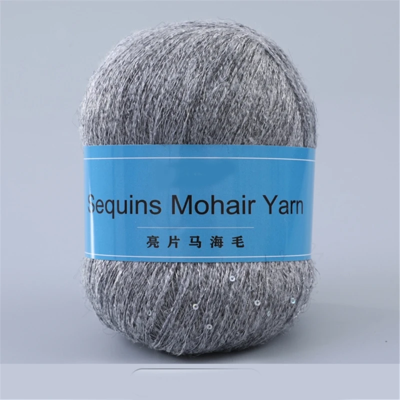 Sợi Sequins đính cườm để đan và móc tay Mềm mại, ấm áp và đa năng Lông tơ mềm mại Ấm cúng cho mũ, găng tay, khăn choàng