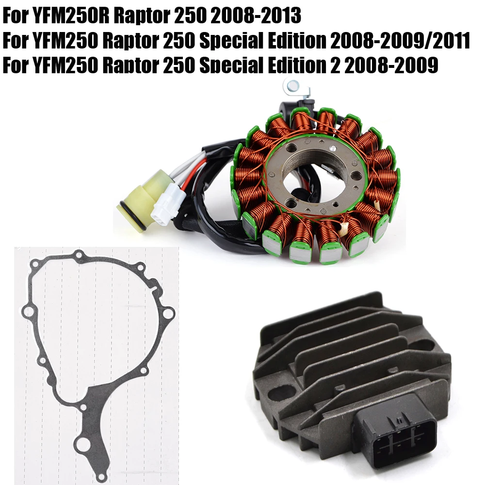 Stator Coil Gasket Regulator Rectifier For Yamaha YFM250R Raptor 250 2008 - 2013 / YFM250 Raptor 250 Special Edition 2 2008 2009