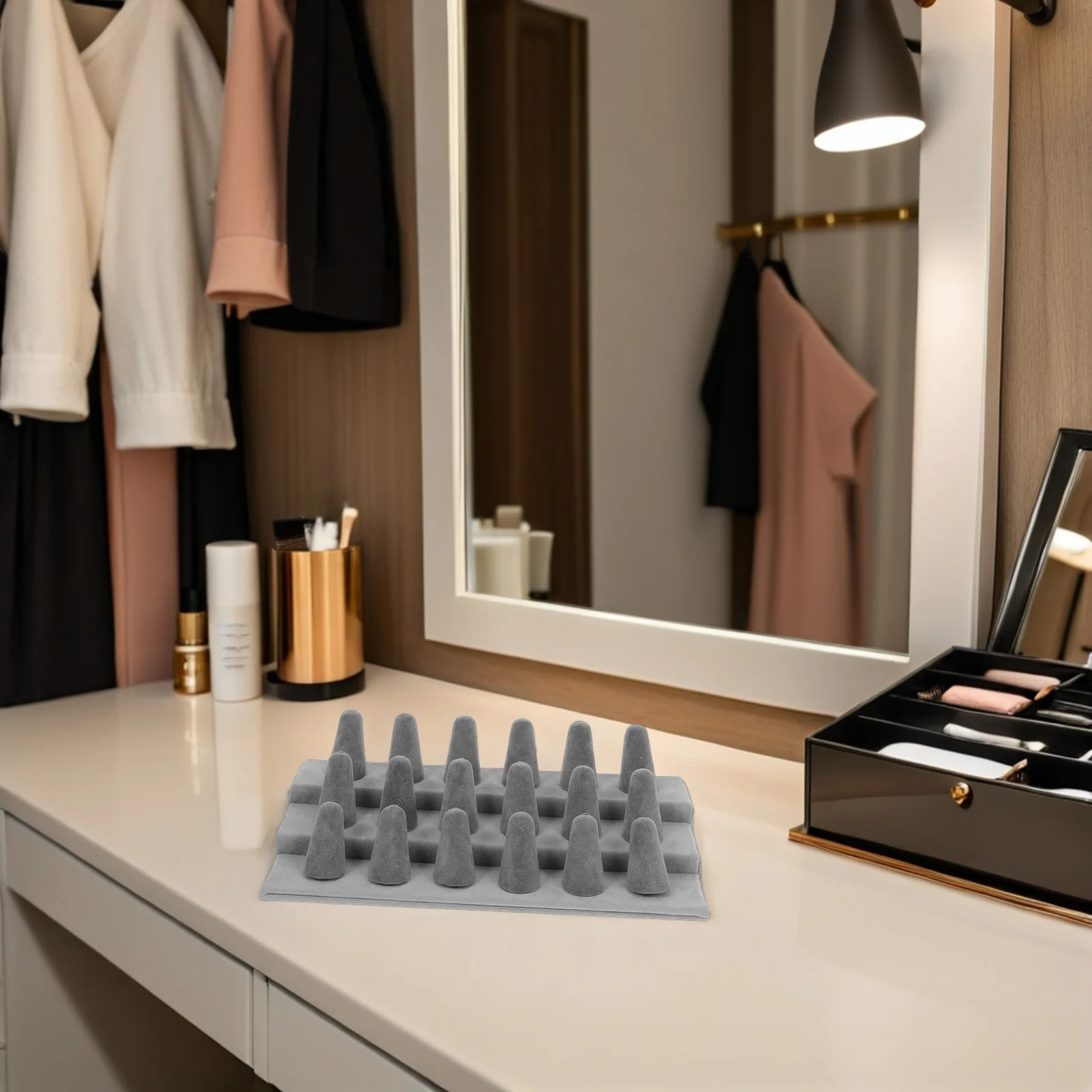 Ring Display Stand 18 Fingers 3 Tier Jewelry Organizer Tray Counter Showcase for Home Retail Stores Jewelry Box for Rings