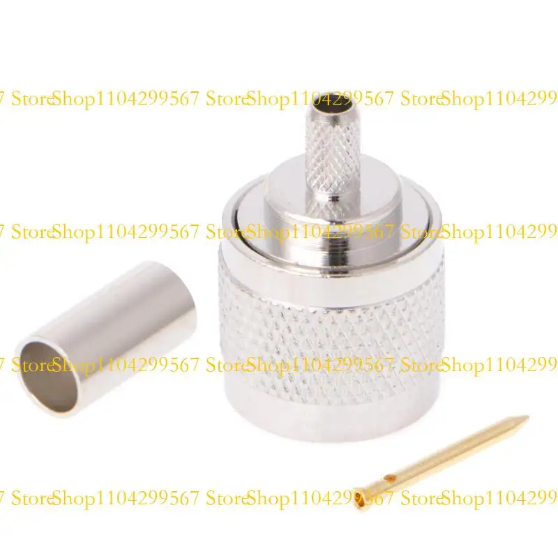 

CS1W 10Pcs N Male Plug Crimp RG58 RG142 LMR195 RG400 Coaxial Cable Straight Connector