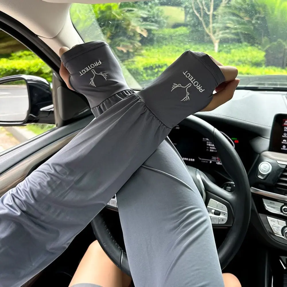 

Anti-UV Ice Silk Sleeves Sun Protection UV Insulation Sunscreen Sleeve Arm Covers Long-sleeved Glove Cycling Gloves Outdoor