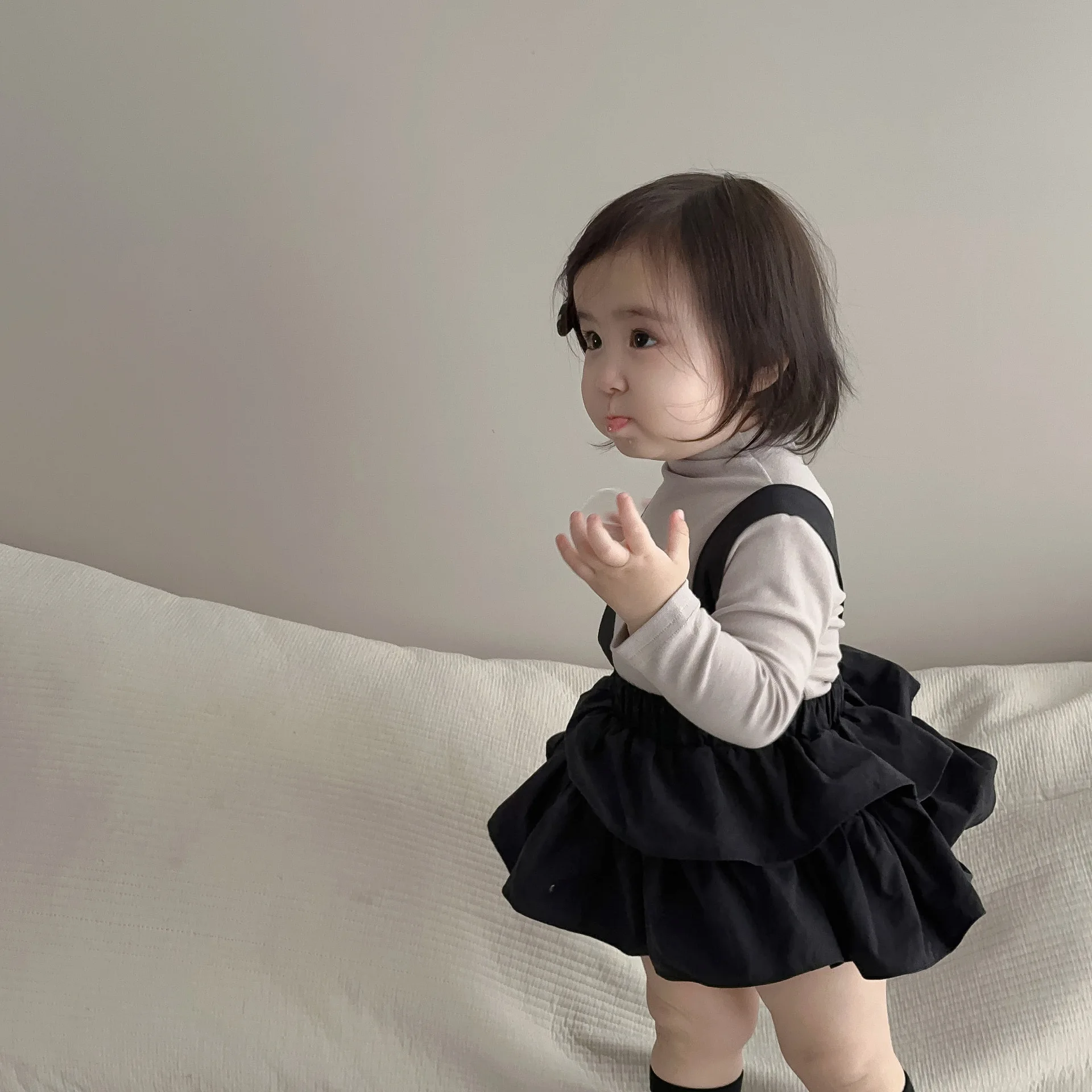 

Baby Clothing Girl Spring Clothes 2024 New Korean Style Suspenders Pants Solid Color Undershirt Casual Sweet Baby Two-piece Set