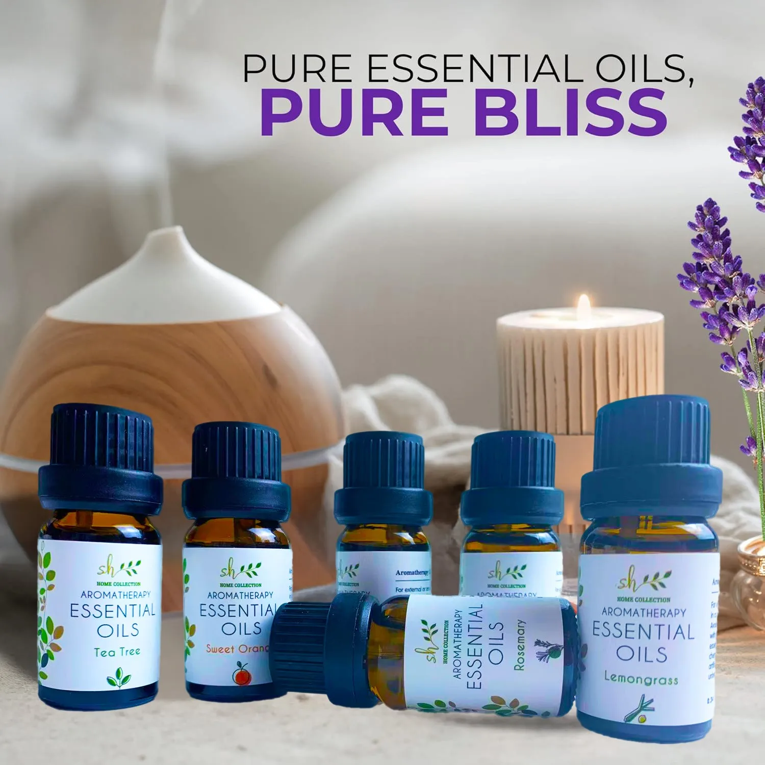 Set Minyak Esensial Aromaterapi Spa Pijat Natal Putih 6pcs/Set Lemon Lavender Jeruk Manis Eucalyptus Peppermint Baru