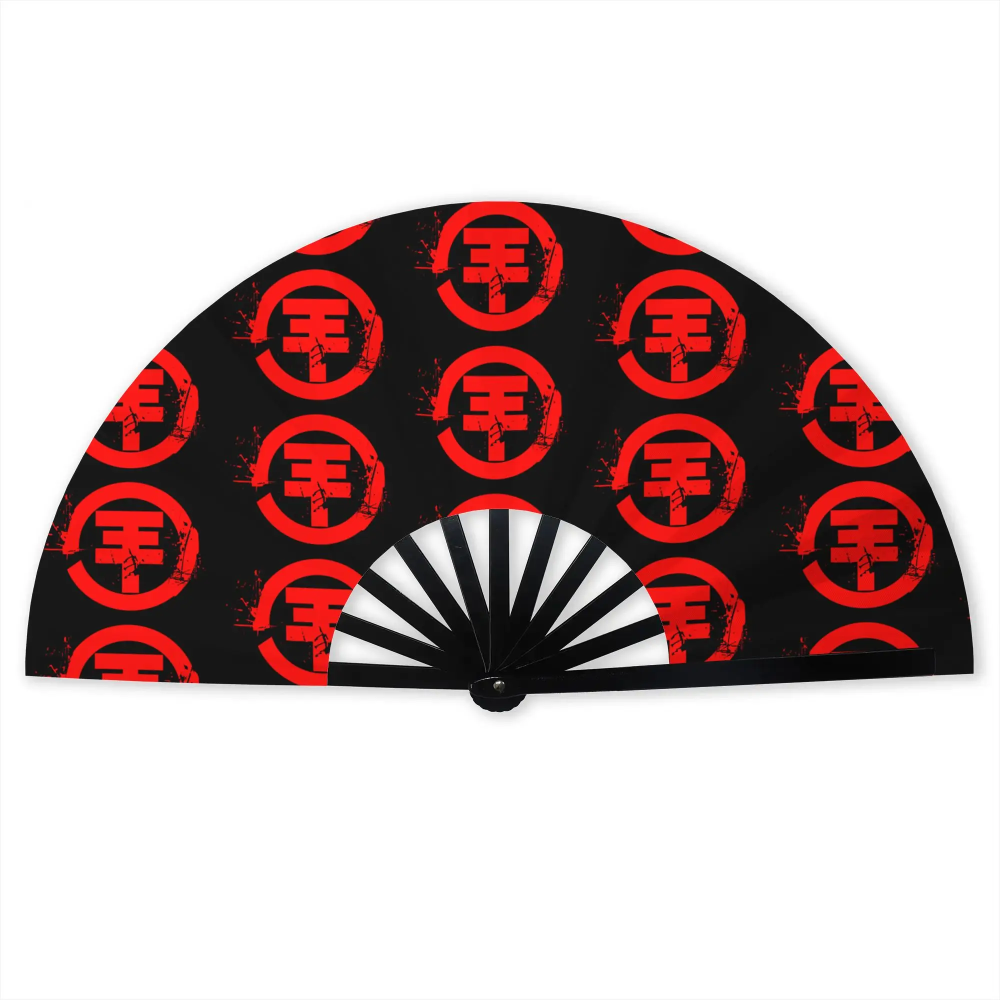 T-Tokios H-Hotels Punk Traditional Folding Fan German Rock Band High-Quality Polyester Fans Gift Exquisite Decorative Hand Fan