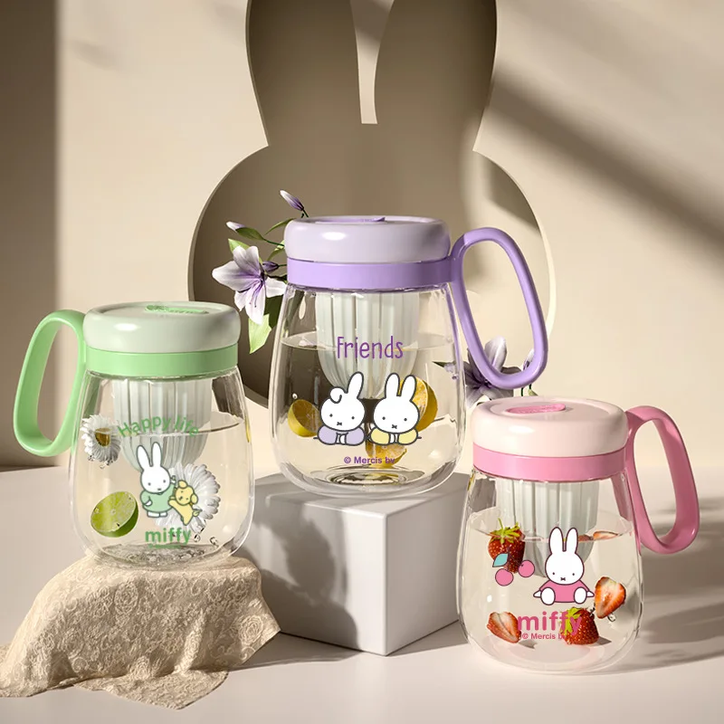 MIFFYs Miffys Large Capacity Lady Paohua Tea Cup High Face Value Cartoon Girls Tea Water Separation Big Belly Straw Cup