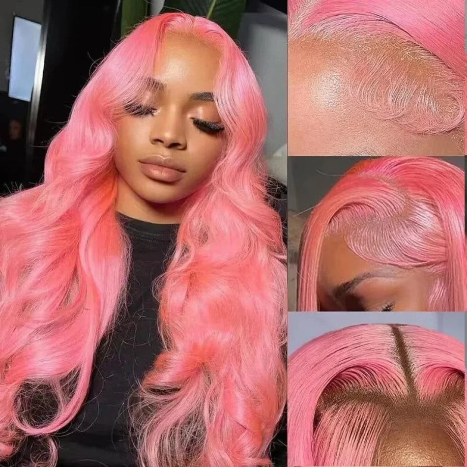 

Wowear Pink Wig Body Wave Lace Front Wig 13x6 13x4 Lace Frontal Loose Body Wave Colored Pre-Plucked Brazilian 200% Density