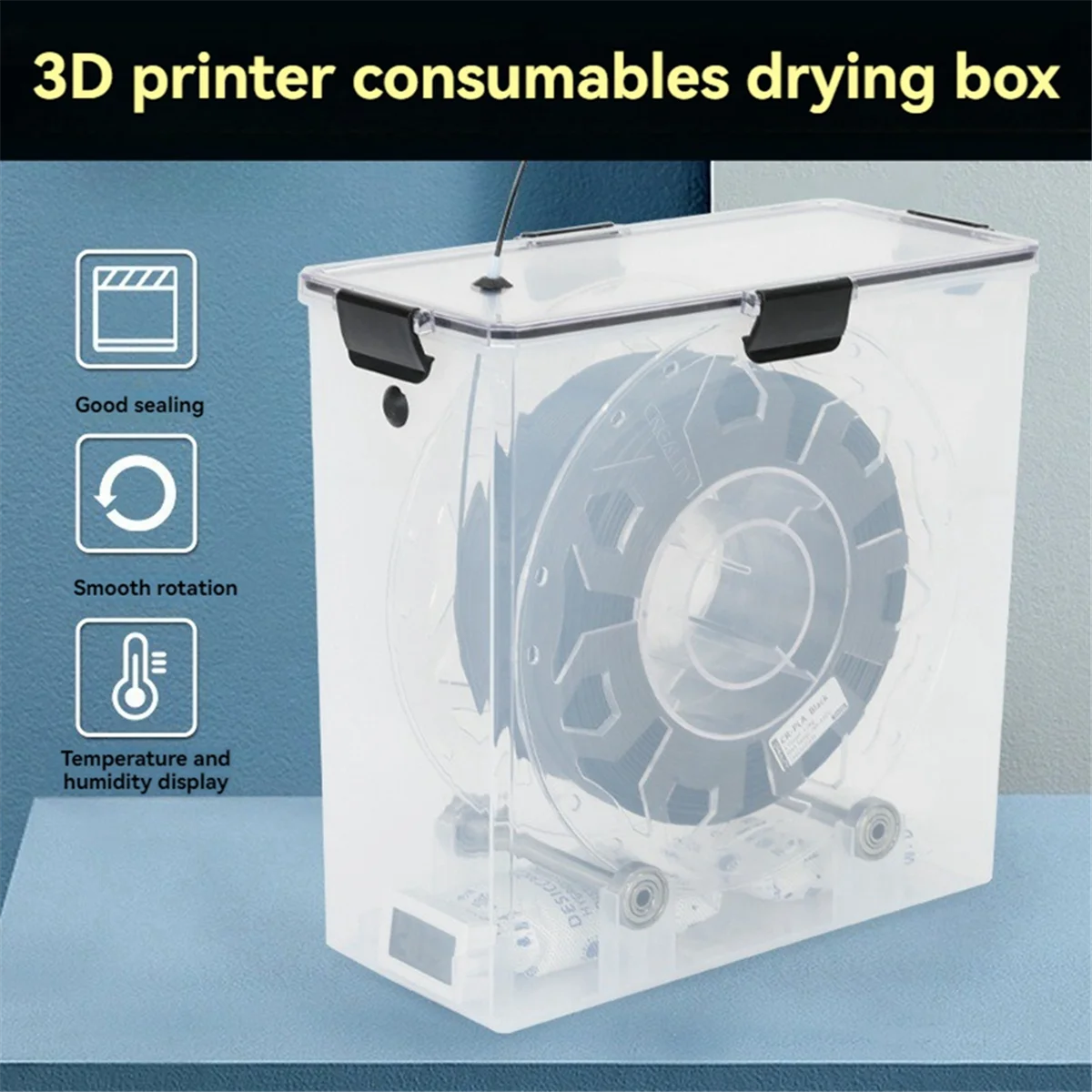 3D Printer Filament Dry Box, Moisture-Resistant Storage for FDM Printing Material