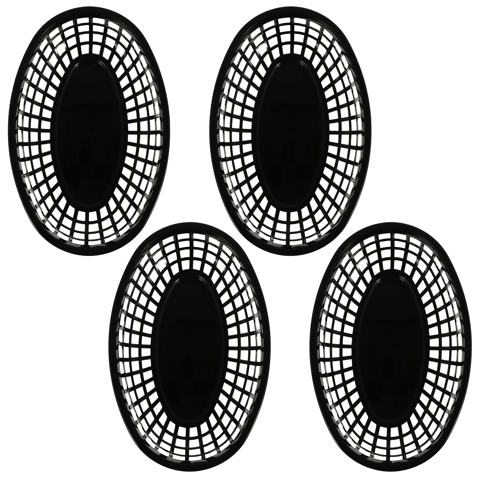 4개 플라스틱 간식 바구니 타원형 과일 트레이 일상용 기능성 보관 프렌치 프라이 빵 간식 장식용 테이블