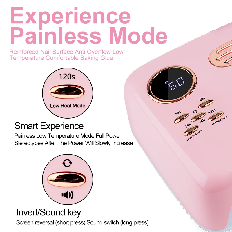 Smart nail dryer 4-gear timing UV LED nail lamp high power 36 dual-light source lamp beads quick dry gel nail polish Curing lamp