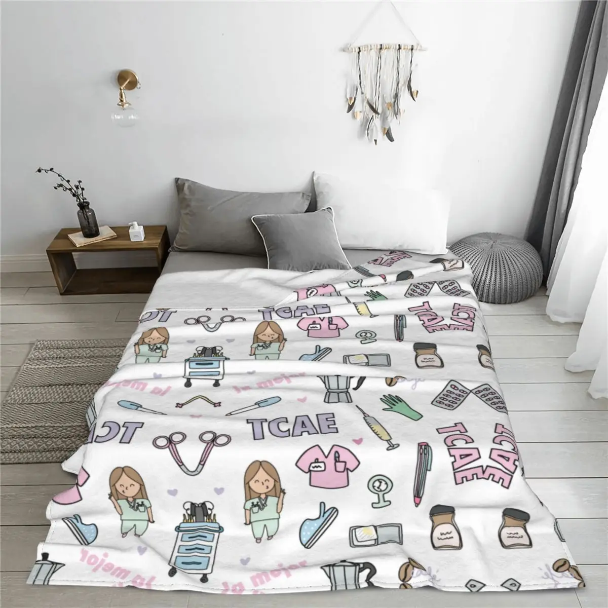 Doctor Nurse Blanket Enfermera En Apuros Merch Print Sofa Throw Blanket Relax Lightweight Thin for Outdoor Bedding Throws