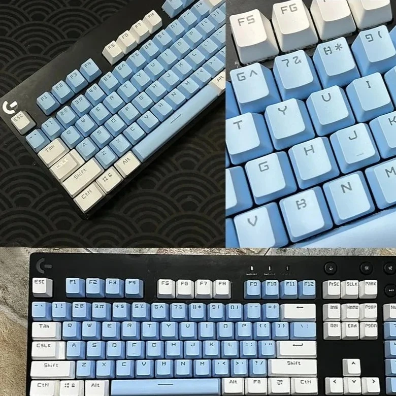 PBT Keycaps for Logitech G Pro X, G512, G610 - Shine-Through,  Matte Finish, Enhanced Durability for Mechanical Keyboards