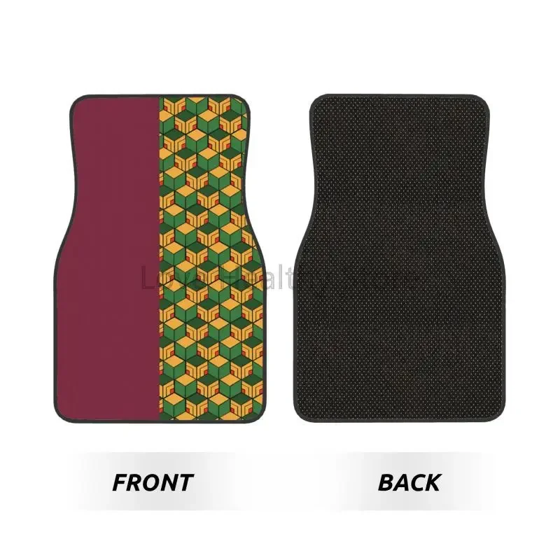 أنيمي شيطان القاتل Tomioka Giyu الحصير سيارة مجموعة من 4 قطعة السجاد السجاد العالمي عدم الانزلاق القدم الحصير السيارات الداخلية حامي