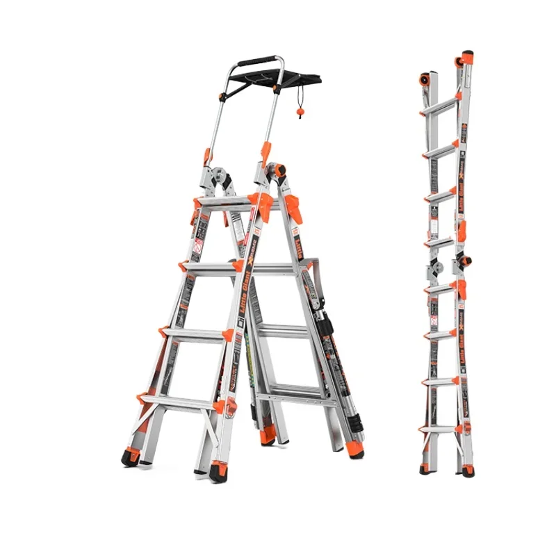 TQH Little Giant Aluminum Alloy Thickened Herringbone Ladder Multifunctional Folding Telescopic Engineering Ladder Villa