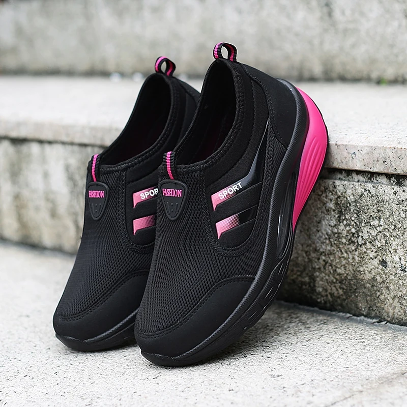 Bestselling Women Loafers Fashion Breathable Casual Sneakers Women Comfortable Rocking Shoes Height Increasing Walking Sneakers